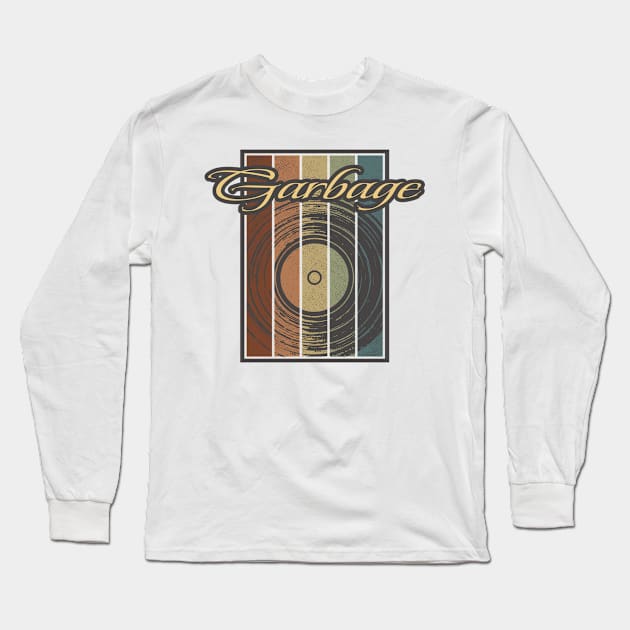 Garbage Vynil Silhoutte Long Sleeve T-Shirt by North Tight Rope